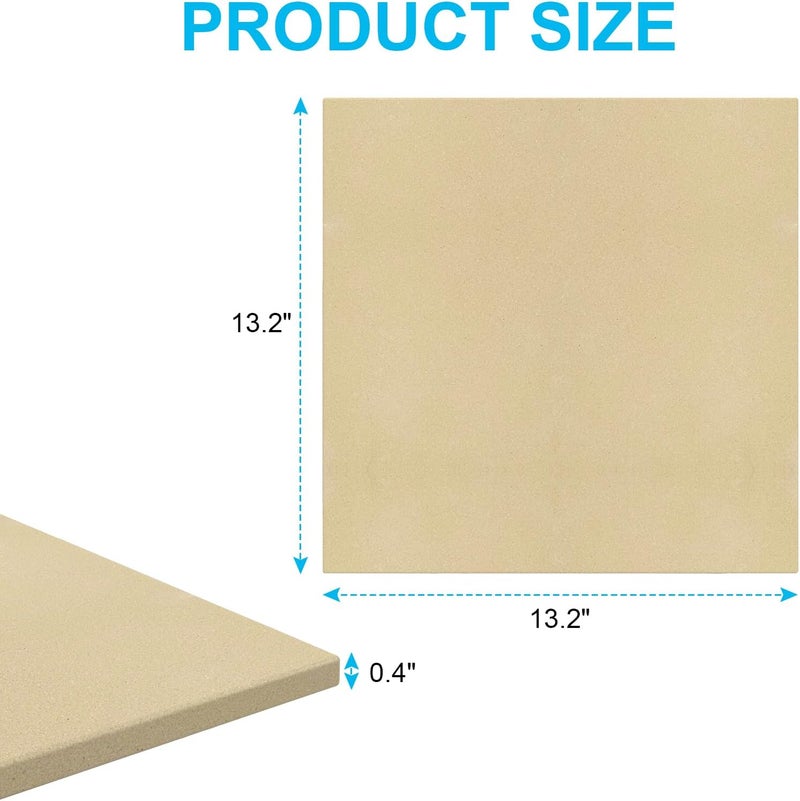 Outspark 13.2" Square Pizza Stone for Ooni Karu 12 Pizza Oven,BBQ Baking Accessories for Ooni Koda Fyra 12 Pizza Oven,Most Similar Size Oven and Grill,Cordierite - Image 2